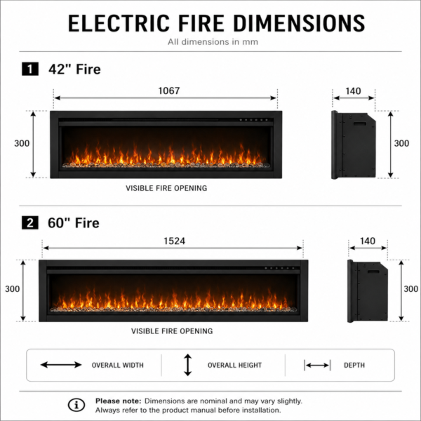electric_fire_dimensions_1200x1200 Custom Fire Media Wall Bundle